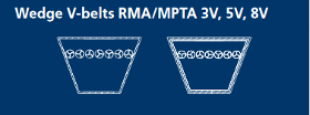Courroies étroites trapézoïdales RMA/MPTA