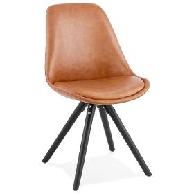 Chaise design et industrielle ASHLEY (marron clair)