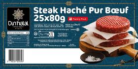 E761 : Din'Halal Steak Haché 80gr x 25Pc 2Kg