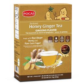 Thé instantané au miel et au gingembre - saveur ginseng - POCAS