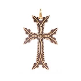 Croix arménienne perlée en or 18 carats 2.18 grammes