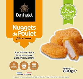 E710 : Din'Halal Nuggets de poulet 800gr (8pc par colis)