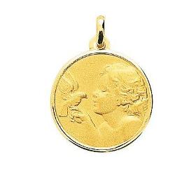 Médaille en or jaune avec ange et colombe 18 carats 3,90g