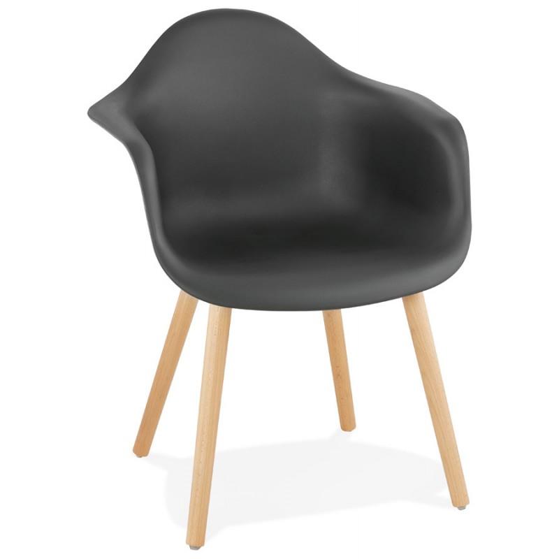Chaise design scandinave OPHELIE en polypropylène (noir)