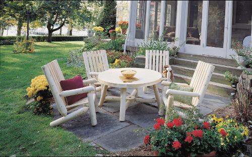 Table de jardin à pieds en rondin de bois, table d'extérieur en rondin de  bois 