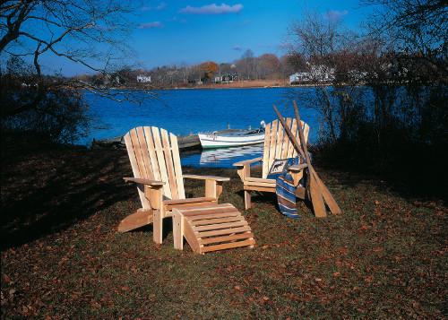 Chaise Adirondack bois et repose-pieds