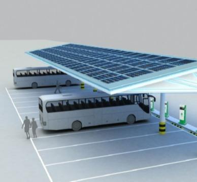 Station de recharge solaire - 5 buses