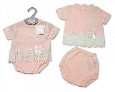2 pcs ensemble tricoté espagnol pour bébés filles