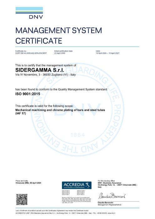 Rinnovata certificazione ISO 9001:2015