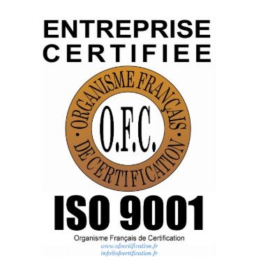 Entreprise certifiée ISO 9001