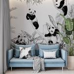 Papier peint panoramique avec des pandas pour la chambre
