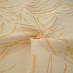 Tissu Jacquard à motifs feuilles de palmier jaune pastel et cuivre réversible