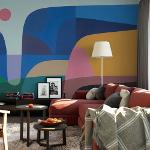 Papier peint panoramique et moderne avec motifs abstraits