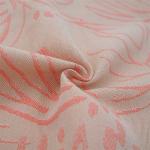 Tissu Jacquard à motifs feuilles de palmier rose pastel et rose fluo réversible