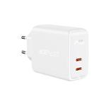 Chargeur mural Acefast 2x USB Type C 40W, PPS, PD, QC 3.0, AFC, FCP blanc (A9