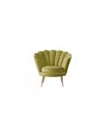 Fauteuil forme coquillage vert olive