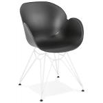 Chaise design moderne TOM pied métal (noir)