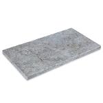 margelle gris en pierre naturelle de travertin silver Calvi