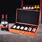 Boîte en bois PU de luxe pour 6 bouteilles sans accessoires de vin
