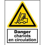Panneau danger chariots en circulation A3