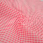 Tissu toile de coton imprimé à petits carreaux vichy rose fluo