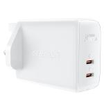 Chargeur mural Acefast GaN (prise UK) 2x USB Type C 50W, Power Delivery, PPS, Q