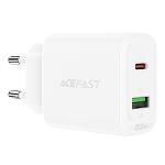 Chargeur mural Acefast USB Type C / USB 20W, PPS, PD, QC 3.0, AFC, FCP blanc