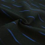 Tissu Jacquard à rayures discontinues bleuet sur fond noir et vert réversible