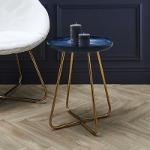 Table d’appoint ronde glossy bleu