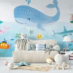Sous La Mer - Papier peint pour enfant avec animaux aquatiques et sous-marins