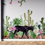 Papier peint pour enfant avec cactus et animaux