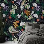 Indoor Jungle - Papier peint botanique avec des feuilles d'alocasia et des