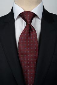 cravate-rouge-a-pois-gris + pochette assortie