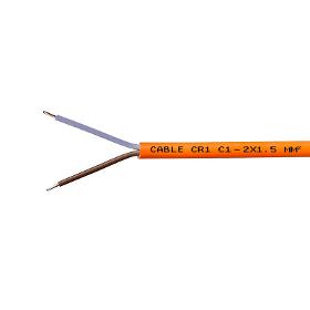 Cable incendie CR1 C1 2x1.5 mm² - 50 ml - Orange