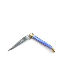 Couteau Pliant 9 cm Laguiole Tradition - Plexi bleu