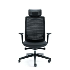 Chaise de bureau Ergo 312 - Noire avec appuie tête