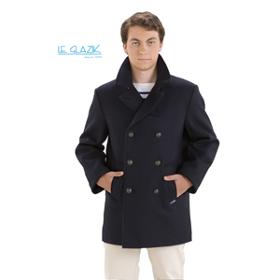 Manteau caban double col Trandy bleu marine pour homme grand