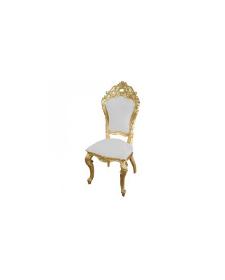 Chaise mariage baroque dorée et blanche modèle Carved