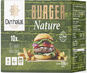 E781 : Din'Halal Burger Nature 800Gr (9pc par colis)