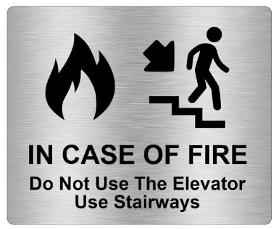 En cas d'incendie, ne pas utiliser l'ascenseur - Panneau asc