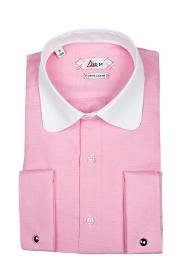 chemise rose col claudine