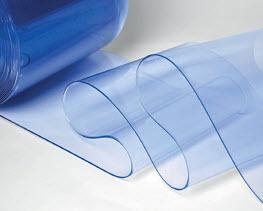 Planche et feuille en rouleau de PVC souple normal transparent bleuté etincolore