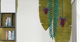 Papier peint panoramique avec feuilles de bananiers