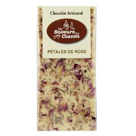 CHOCOLAT BLANC et PETALES DE ROSES "Les Saveurs du Clavon"