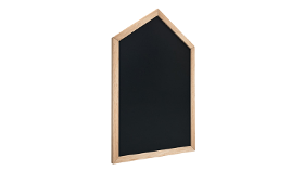 Tableau à Craie Noir Magnétique en Forme de Maison avec Cadre en Bois 90x60cm