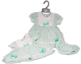2 pcs robe ensemble bébé fille avec dentelle et nœud