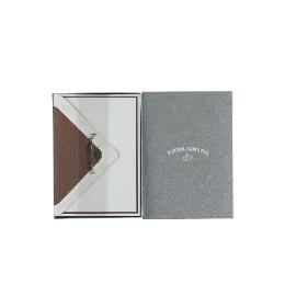 crown mill | 25 cartes et enveloppes | gris avec bordure et doublure marron | a6