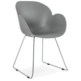 Chaise design ADELE en polypropylène (gris clair)