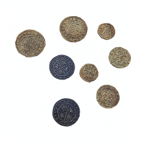 e/ Pièces de Monnaie Médiévale Assortim de 8 pcs