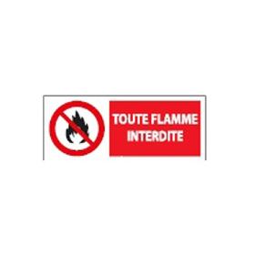 Panneau toute flamme interdite 200 x 80 mm